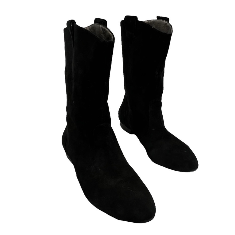Banana Republic Black Suede Heeled Boots Size 8 Women's